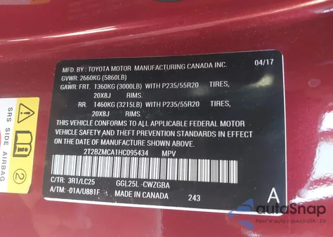 2017 Lexus Rx F Sport from USA, damaged, VIN 2T2BZMCA1HC095434